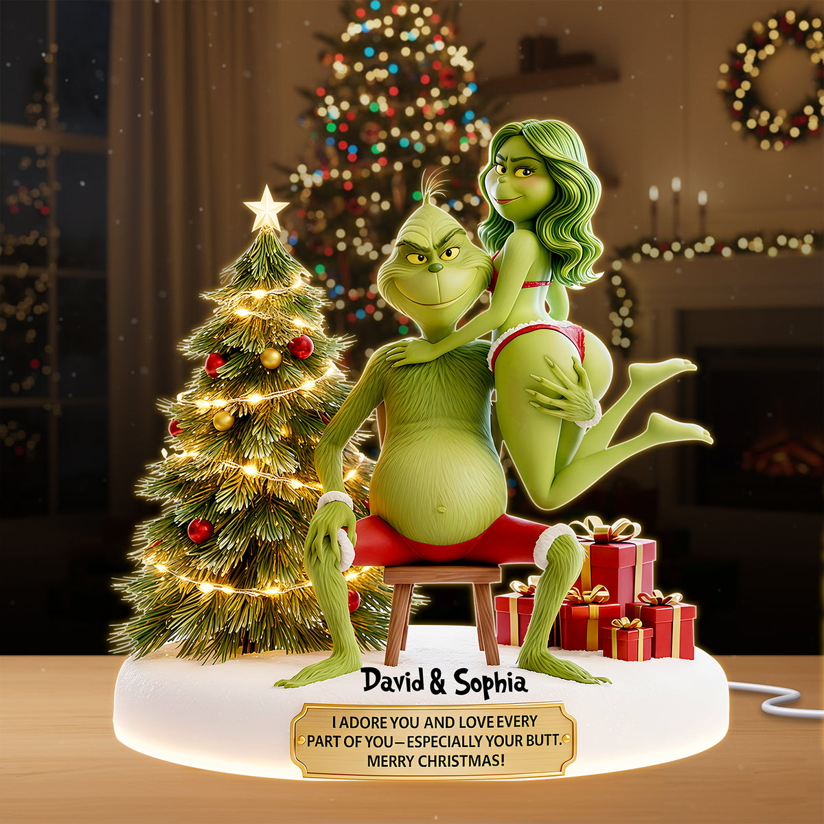 Mischievous Green Couples Light Box - Personalized Gift For Couples 07OHLU291025-Homacus