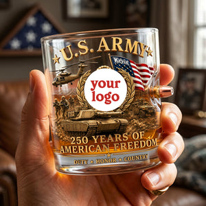 Proud Veteran Bullet Glass - Personalized Gifts For Veterans 03TYTA230626-Homacus