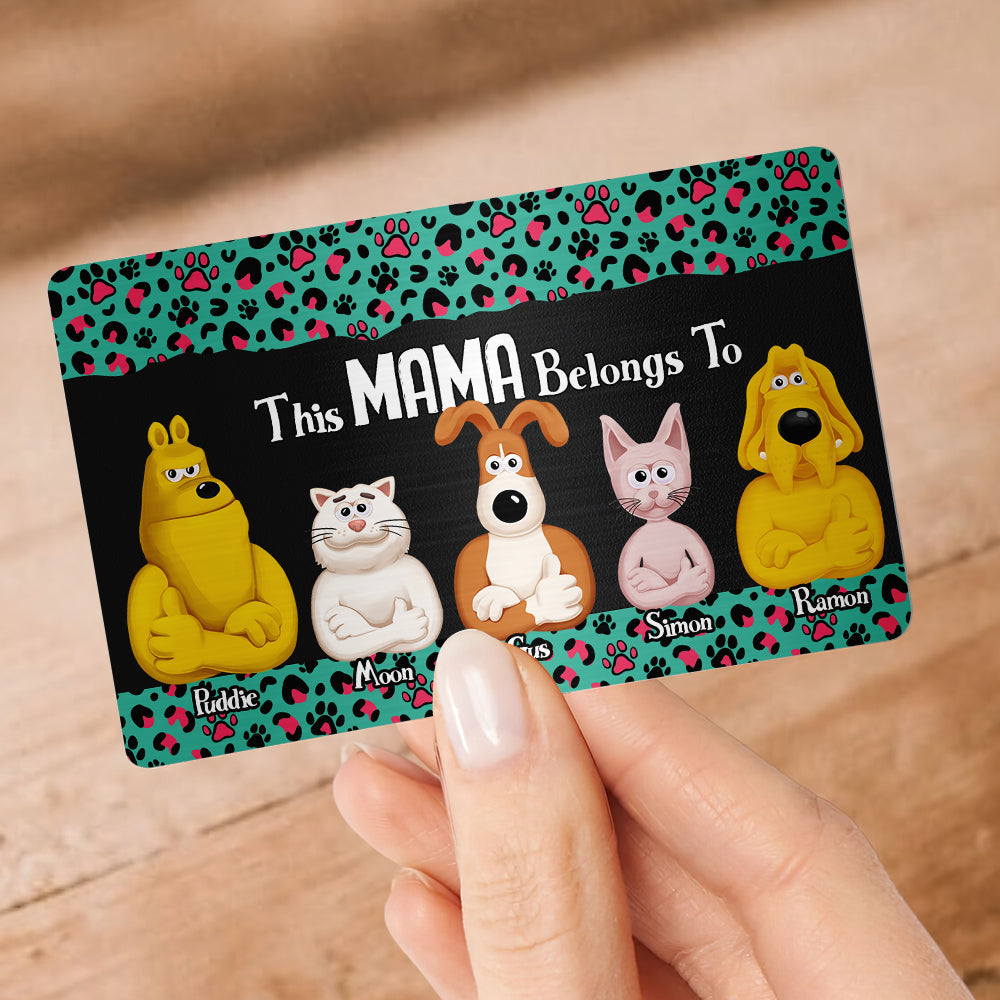 Personalized Gifts For Mom Aluminum Wallet Card Mom With Furry Babies 021KALU210125PA-Homacus
