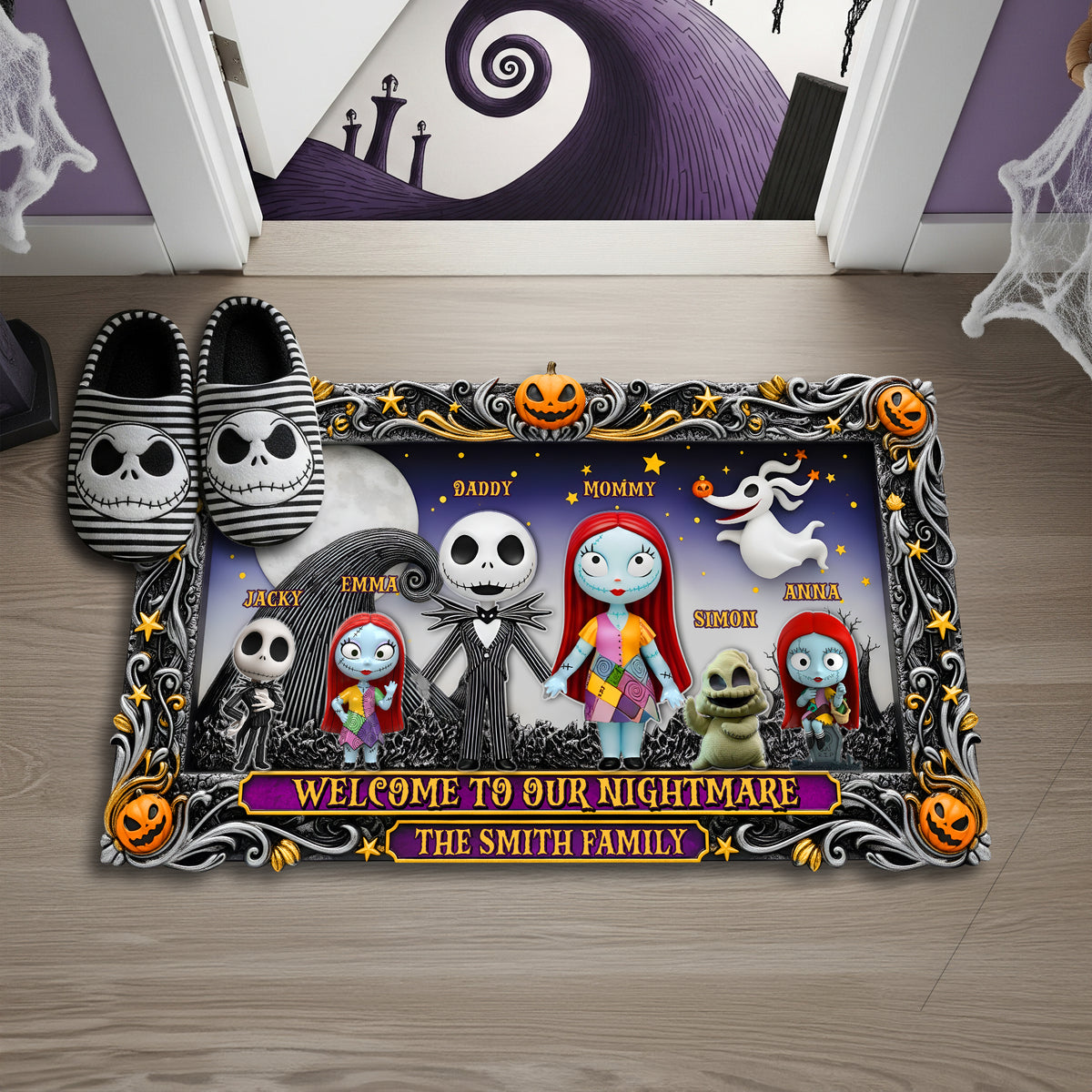 Welcome Creepy Family Doormat - Personalized Halloween Gifts For Family 04HULU030925-Homacus
