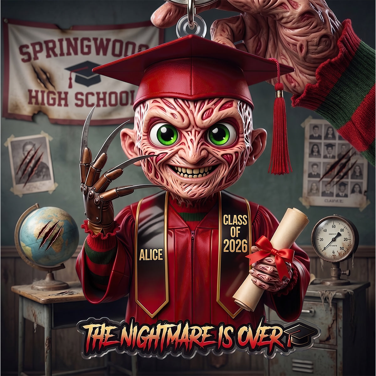 Horror Villain Graduate Keychain - Personalized Gifts For Graduation Keychain 03HUDT150526-Homacus