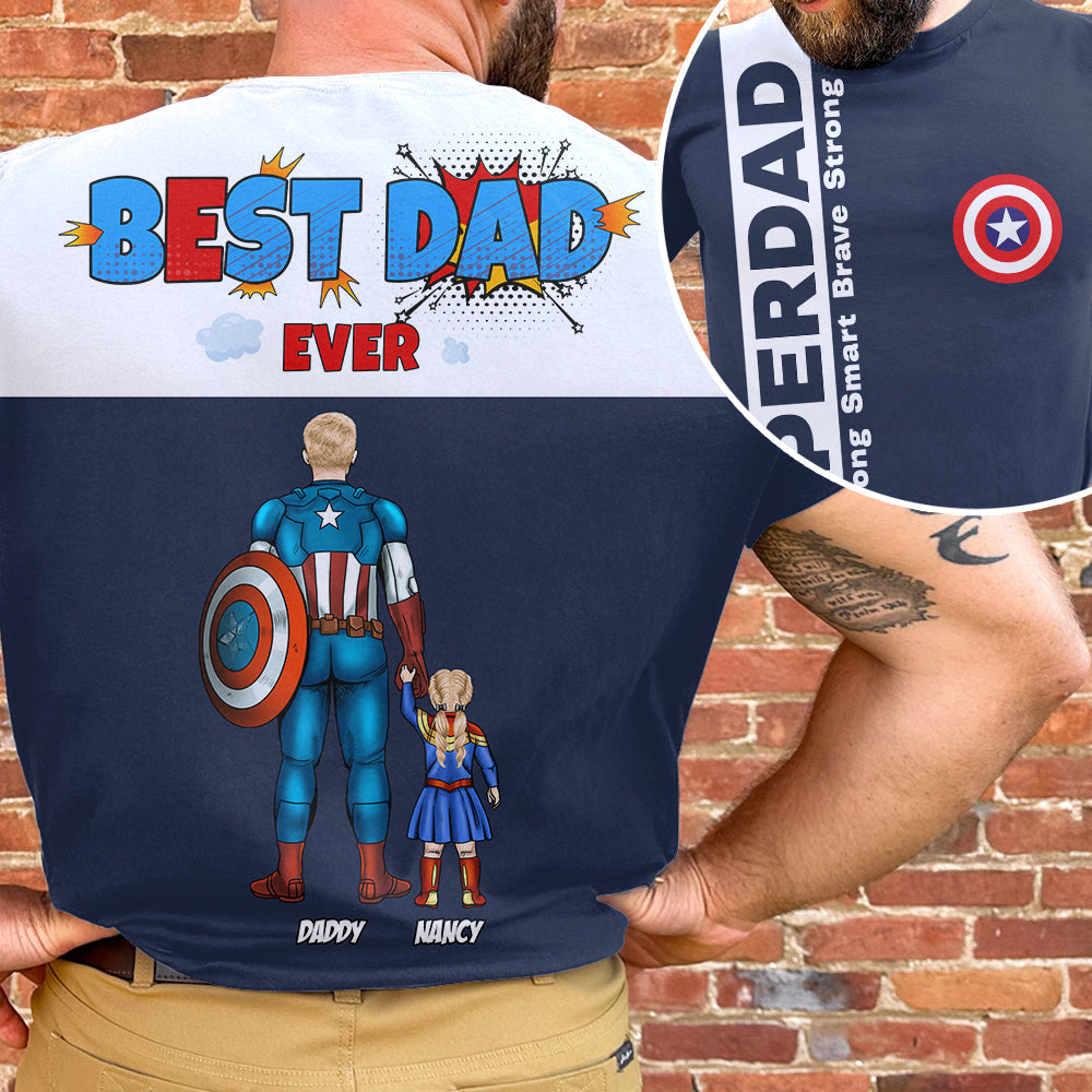 Personalized Gifts For Dad Shirt Super Dad Brave Strong Smart 06todt090425pa-Homacus