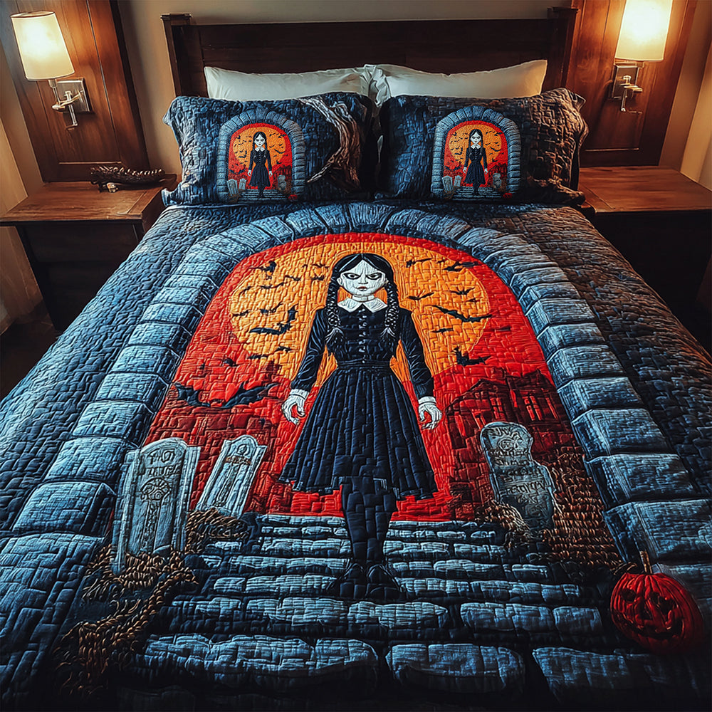 Creepy Gothic Quilt Bedding Set Special Line - Halloween Gifts For Horror Movie Fans 02tgqn230825-Homacus