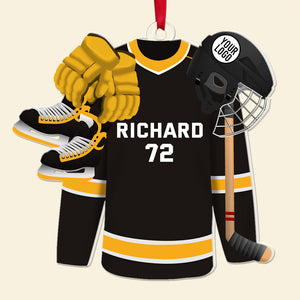 Hockey Player Ornament - Hockey Jersey with Custom Team Logo Gifts For Hockey Lovers-Homacus