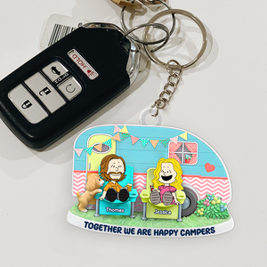 Personalized Gifts For Couple Keychain 05ohpu130125pa Happy Campers Couple-Homacus