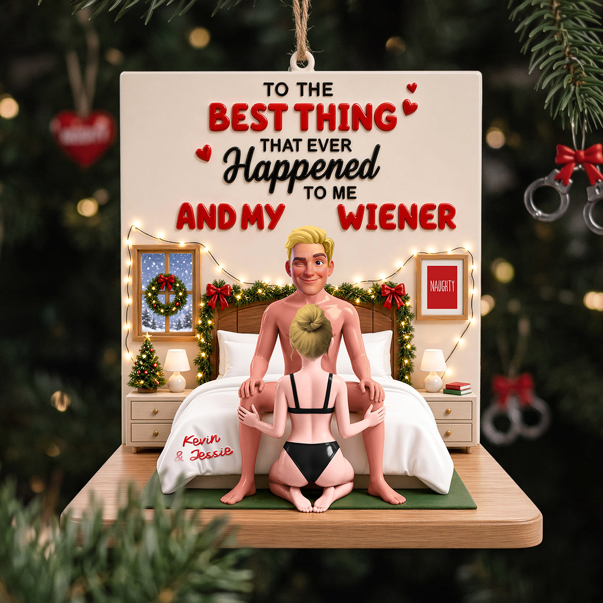 Lovely Mischief Couple Acrylic Ornament - Personalized Christmas Gifts For Couples 01huta211026-Homacus