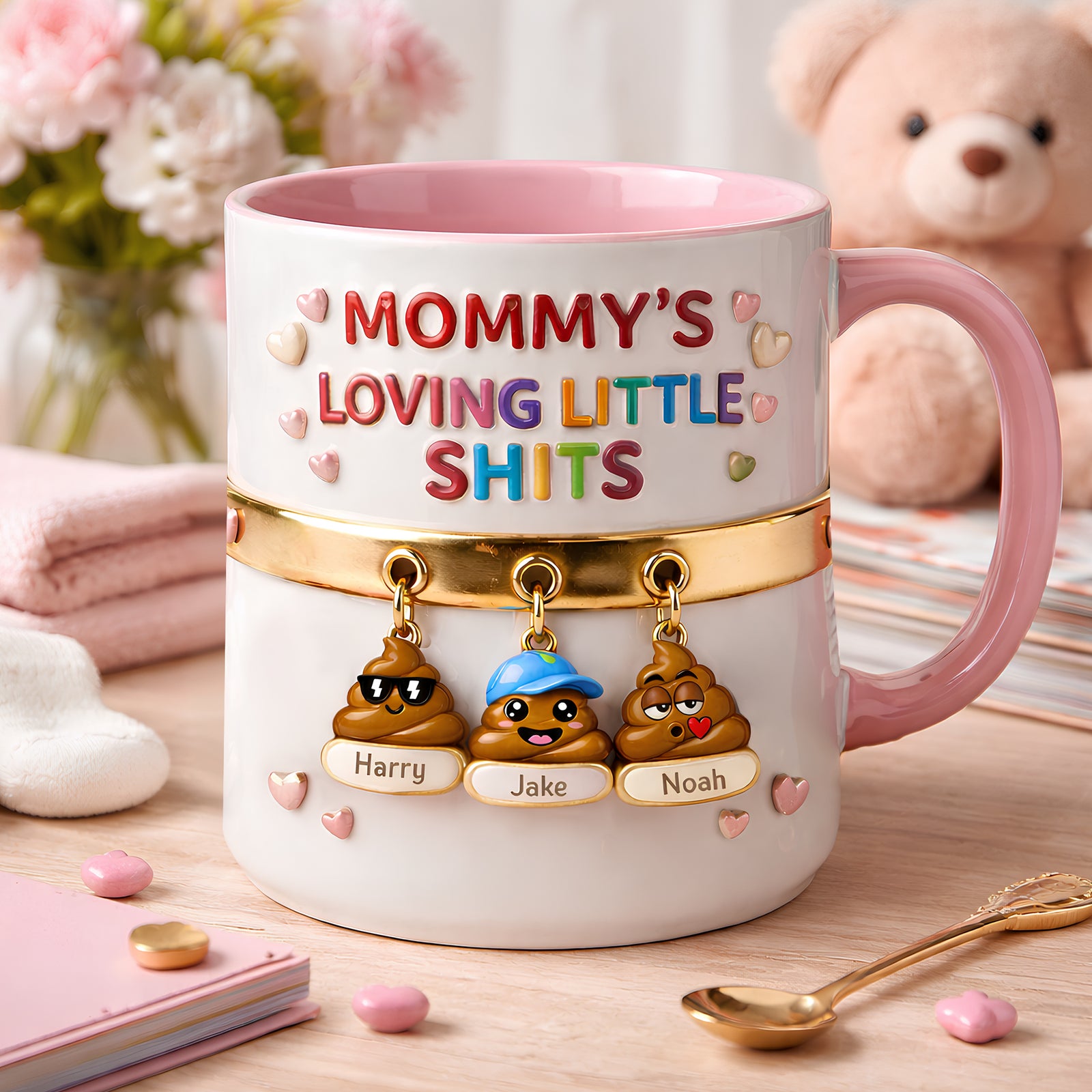 Mom’s Funny Little Squad Accent Mug - Personalized Mother's Day Gifts 04HUDT090426-Homacus
