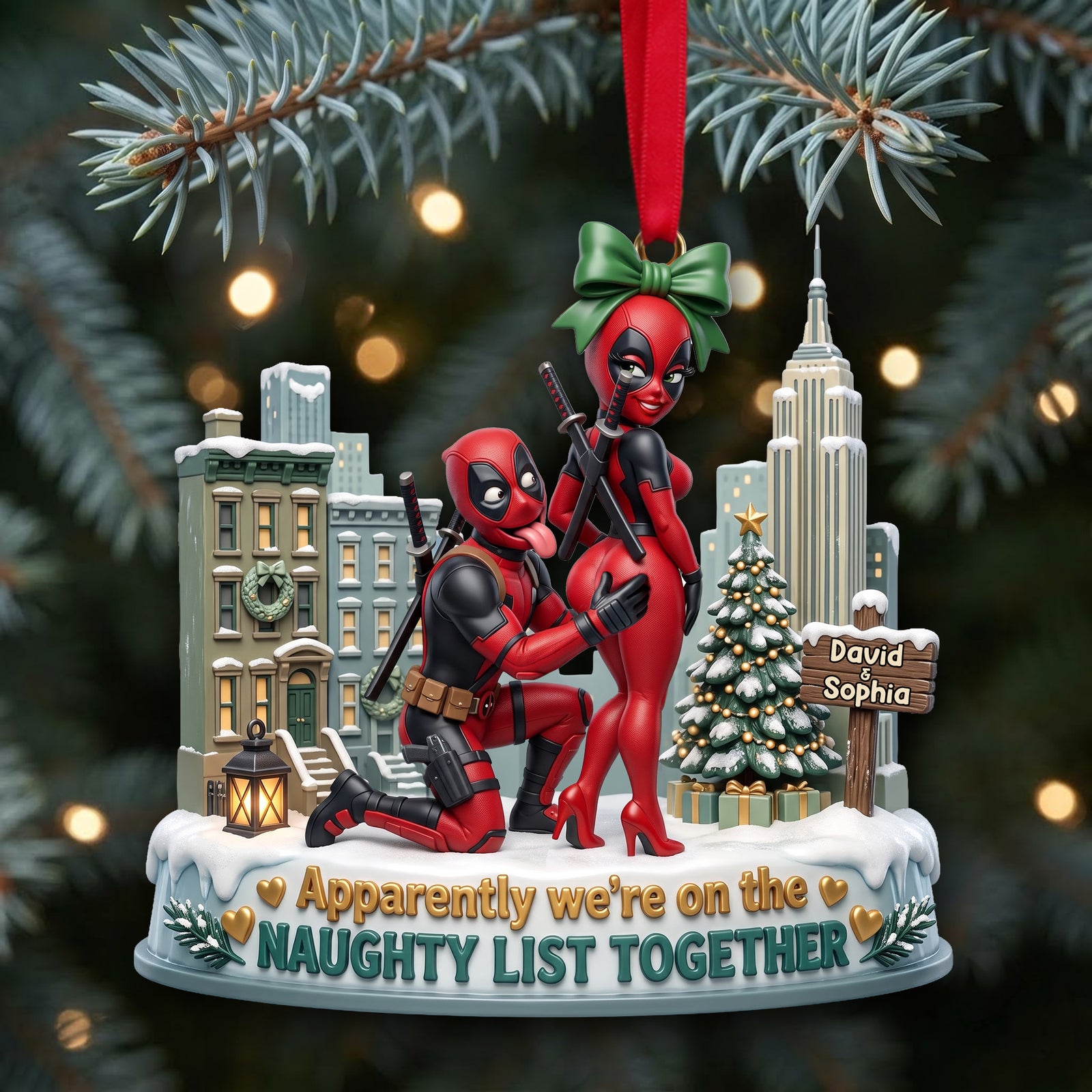 Playful Match Ornament, Personalized Gifts For Couple 02qhlu170926-Homacus