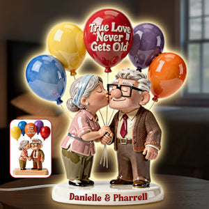 Kissing Old Couple Acrylic Light Box - Personalized Gifts For Couple 02namg080126-Homacus