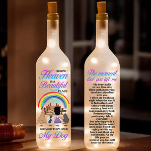 Personalized Gifts For Heaven Dog Bottle Lamp Dog Mom 02XQDT060325HG-Homacus