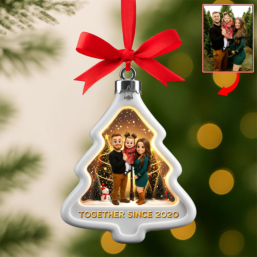 Cartoon Style Christmas Ornament - Custom Photo Gifts For Couple 06pgqn200825-Homacus
