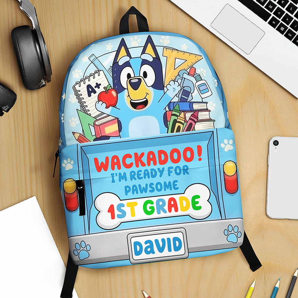 Cartoon Pup Backpack – Personalized Back To School Gift For Kids 03TGQN220725-Homacus