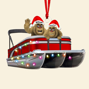 Personalized Gifts For Pontoon Lovers Christmas Ornament, Happy Bigfoot 08qhqn140924-Homacus