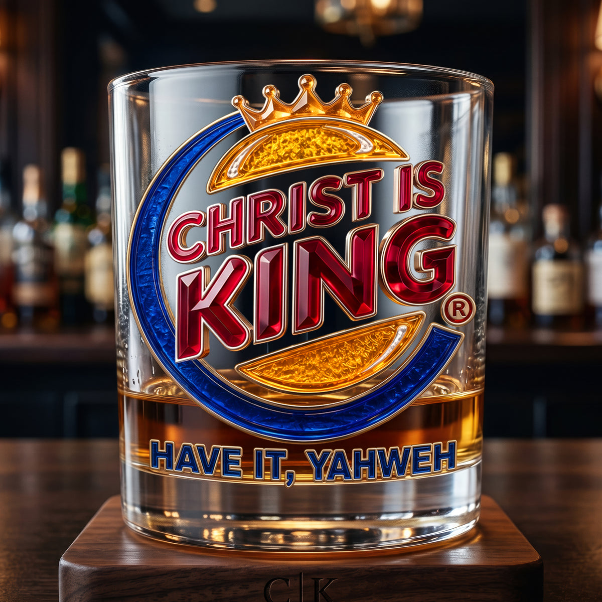 Crowned In Faith Round Glass - Personalized Gifts For Christian 05PAQN020626-Homacus