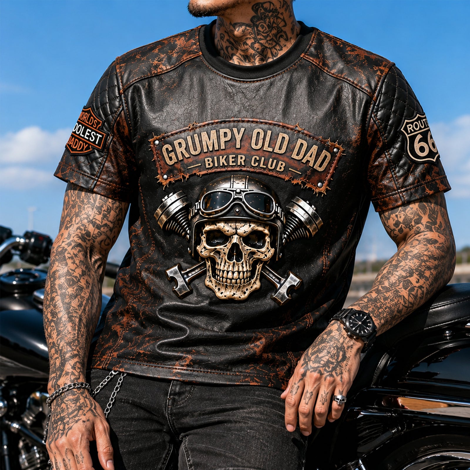 Grumpy Old Dad Motorcycle Personalized Father's Day Gift for Riders 01NALU010626-Homacus
