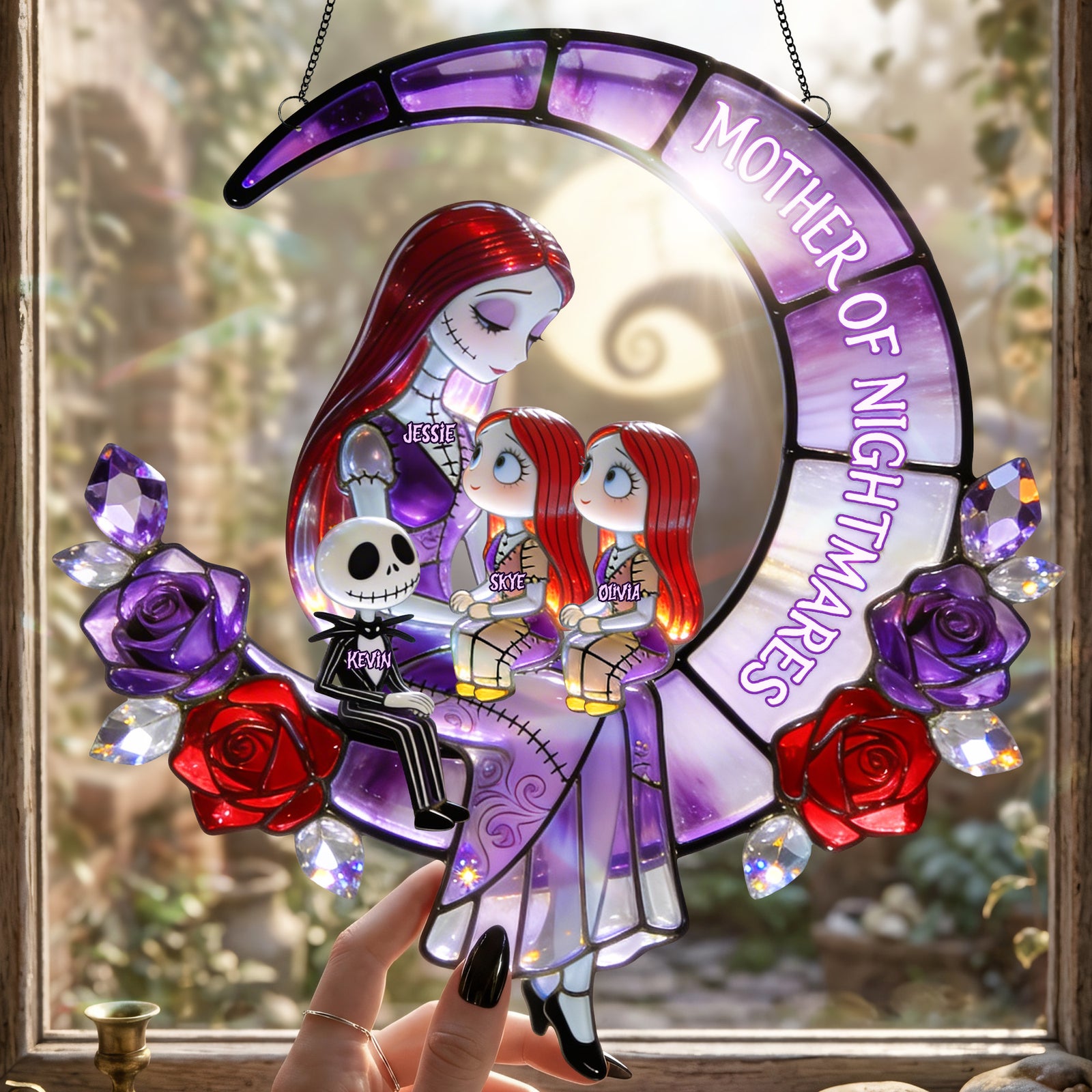 Spooky Lovely Mom Suncatcher - Personalized Gifts For Moms 03pgta060426-Homacus