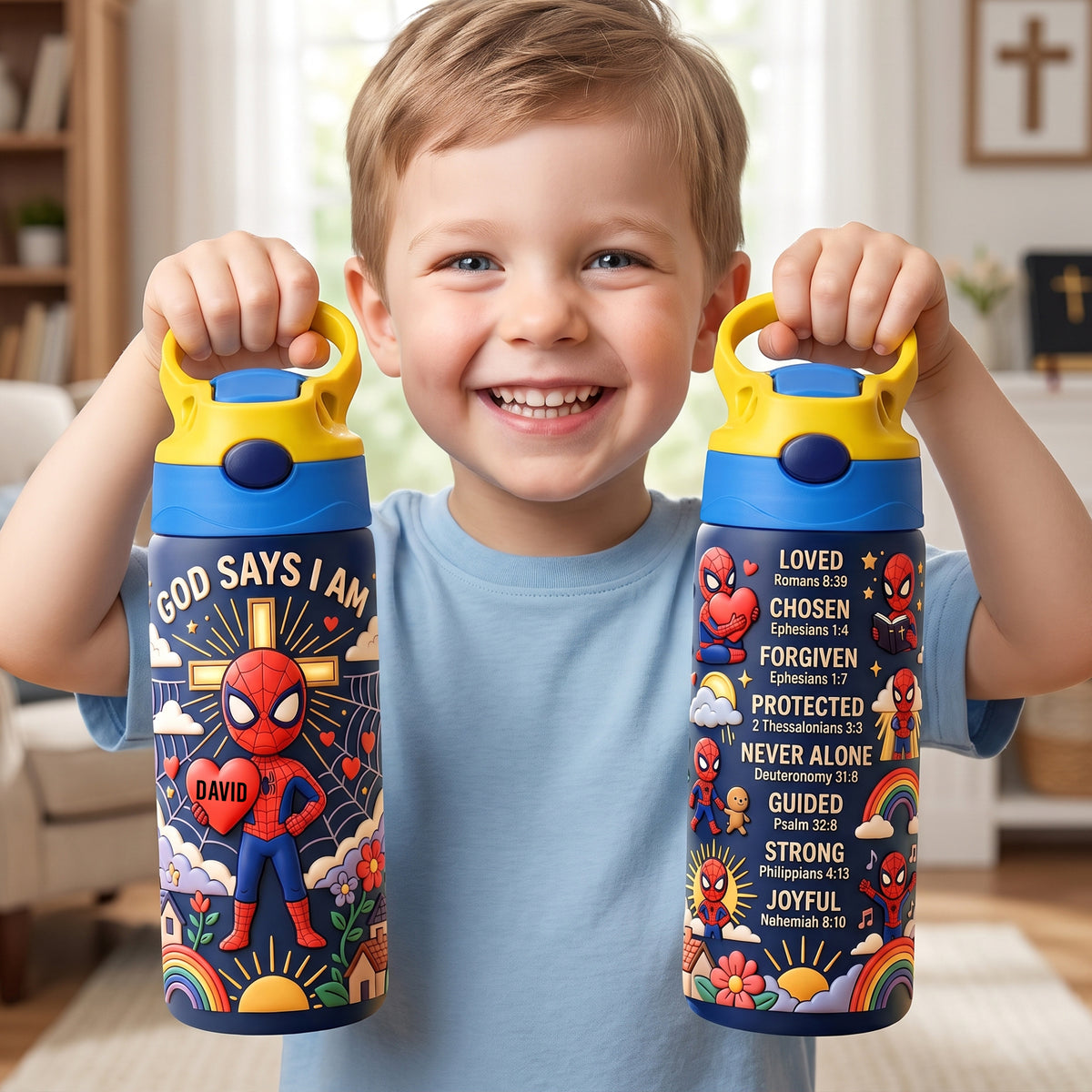 God Says Action Plaid 12oz Colorful Tumbler - Personalized Gifts For Kids 05paqn280726-Homacus