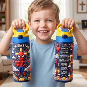 God Says Action Plaid 12oz Colorful Tumbler - Personalized Gifts For Kids 05paqn280726-Homacus