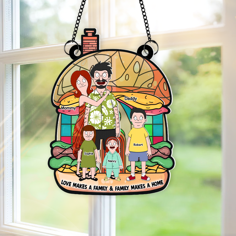 Personalized Gifts For Family Suncatcher Ornament, Love Makes A Family 04tgpu120225hg-Homacus