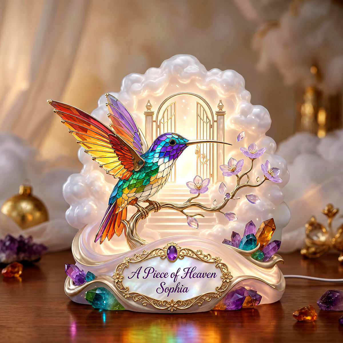 Memorial Hummingbird Acrylic Light Box - Personalized Gifts For Memorial 02tydh090626-Homacus