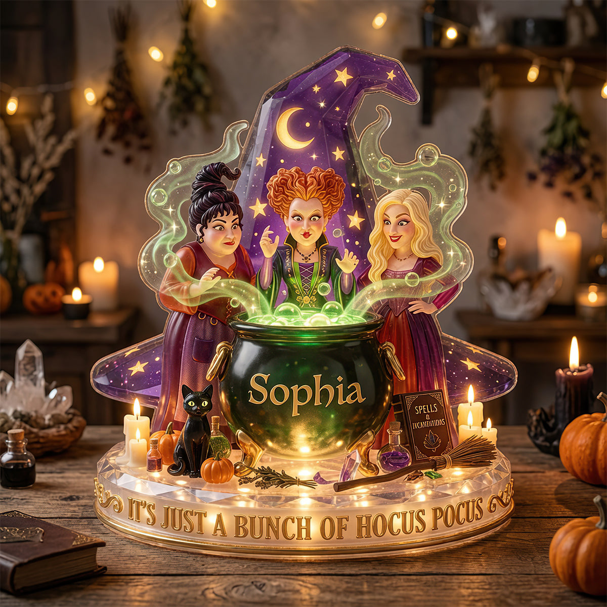 Mystic Sisters Acrylic Light Box - Personalized Gift For Witch Lovers 03NADT210726-Homacus