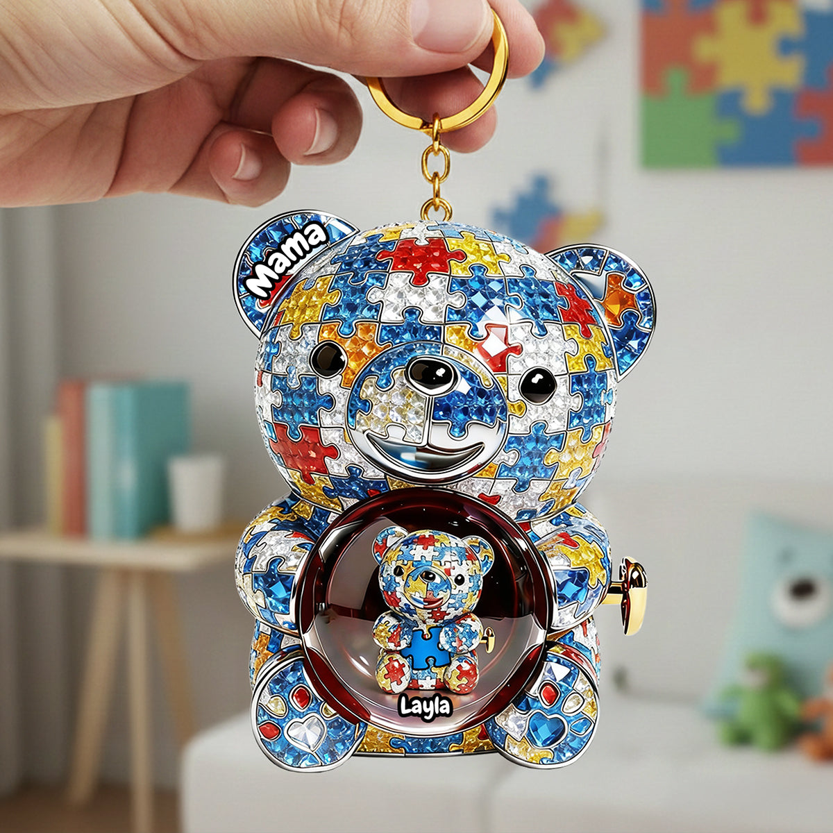 Mama Bear Autism Keychain - Personalized Gifts For Mom 02tgta050226-Homacus