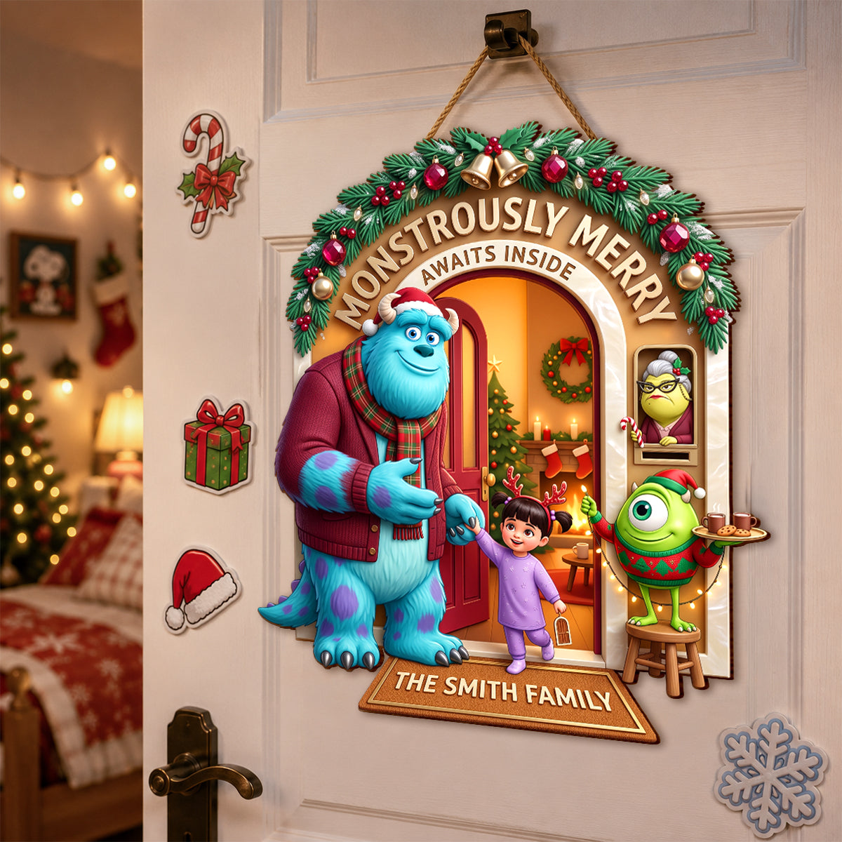 Merry Monster Family Acrylic Sign - Personalized Gifts For Christmas Family 05hadh030826-Homacus