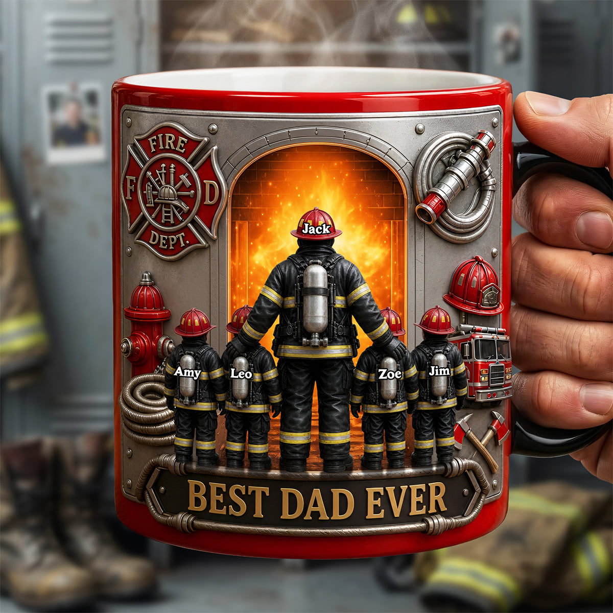 Firefighter Dad Magic Mug - Personalized Gifts For Dads 04tyta050526-Homacus