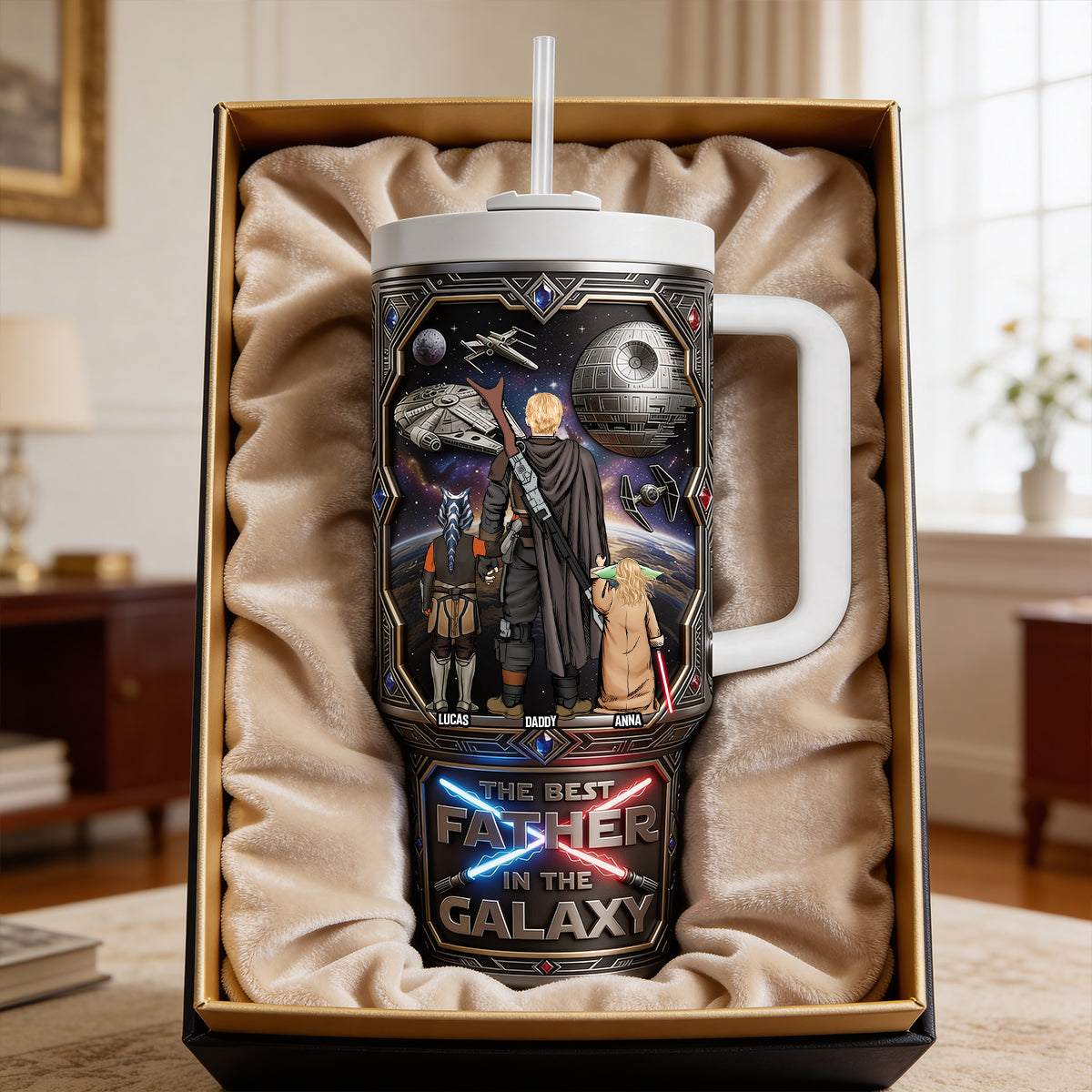 Best Dad In The Entire Universe Tumbler - Personalized Gift For Dad 03NATN100326-Homacus