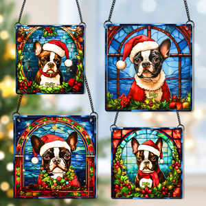 Personalized Christmas Gifts For Dog Lovers Suncatcher Ornament Boston Terrier Dog 05hupu090924-Homacus