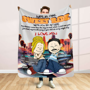 Personalized Gifts For Couple Blanket, Lowrider Car Lover 04QHLU030125HG-Homacus