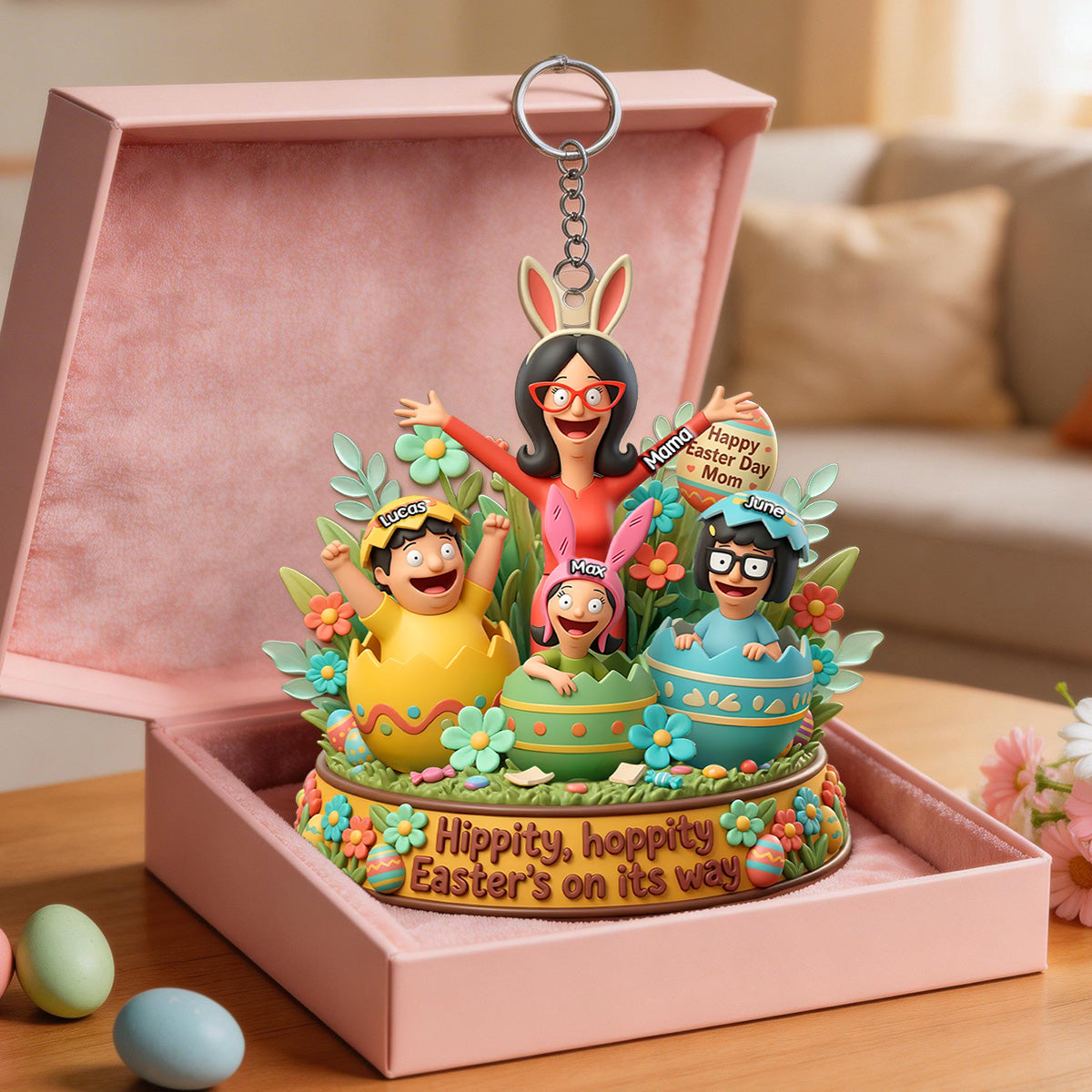 Happy Easter Day Mom Keychain - Personalized Gifts For Mom 05pamg130326-Homacus