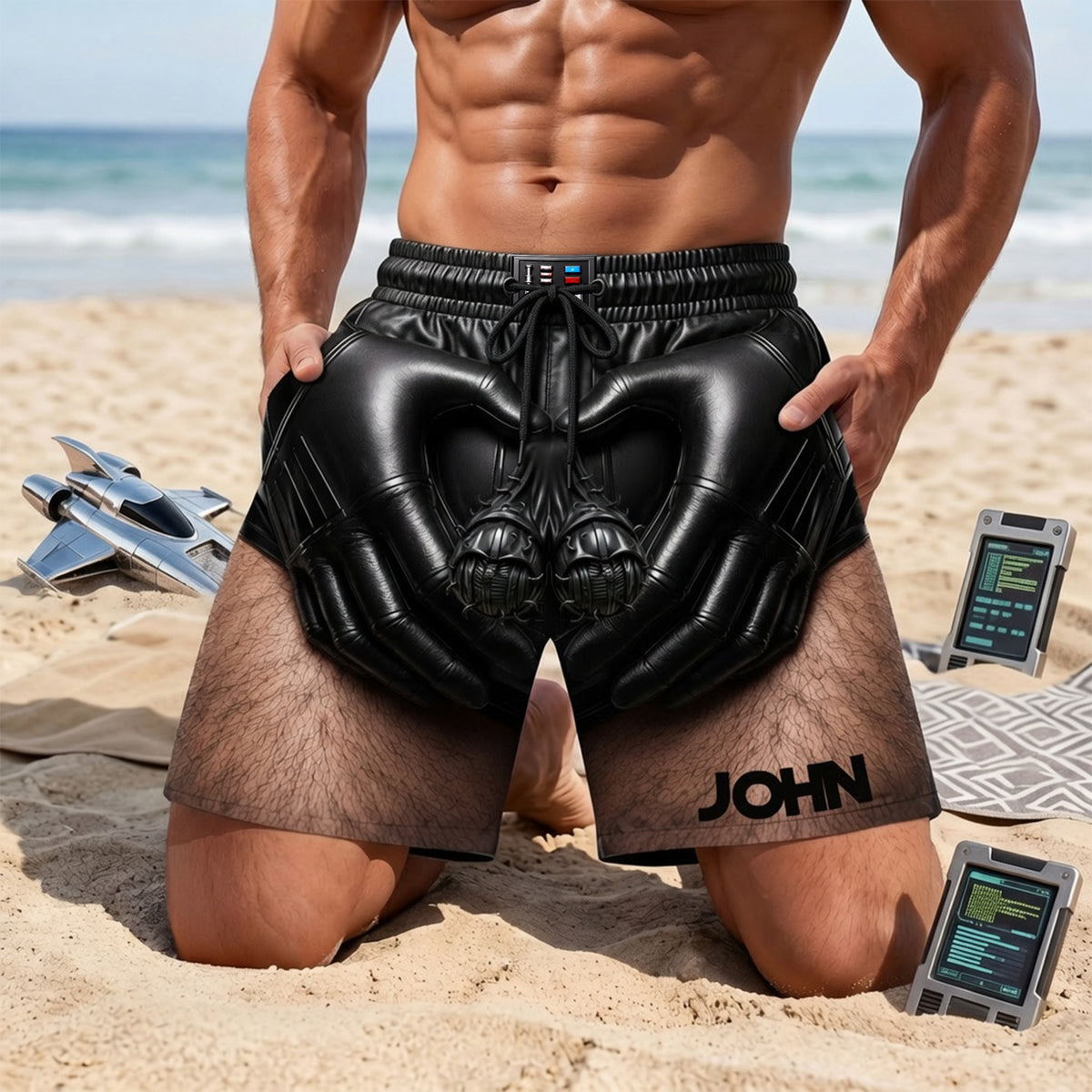 Funny Space Warrior Men's Beach Short - Personalized Gift 04OHLU040726