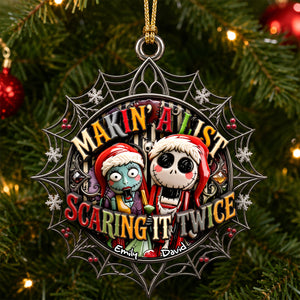 Scaring Couple Acrylic Ornament - Personalized Gifts For Christmas 03padh150826