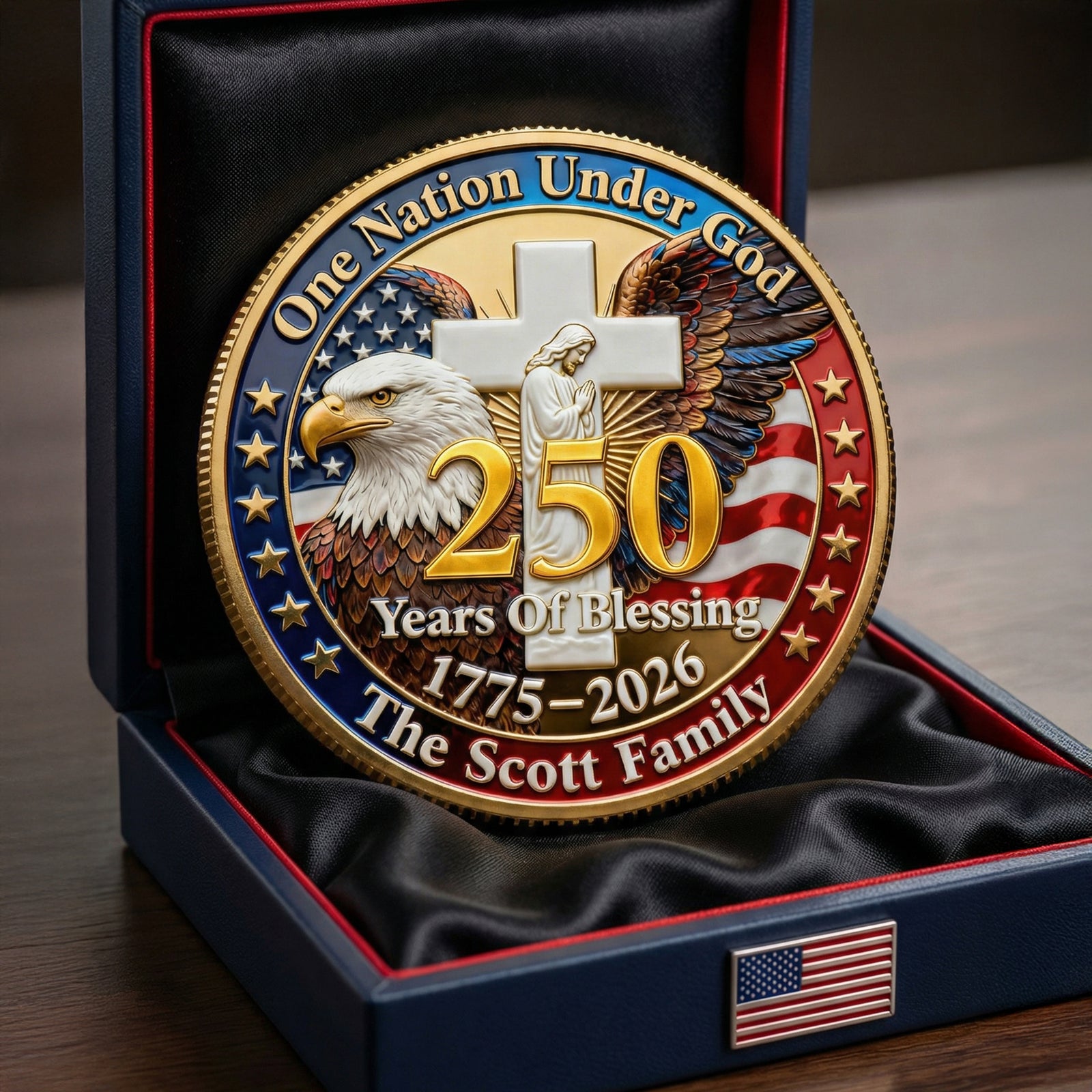 USA 250th Anniversary Printed Metal Coin - Personalized Gifts For Patriots 02huqn260226-Homacus