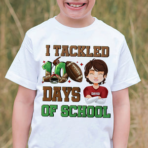 Personalized Gifts For American Football-loving Kids Shirt 02katn040125hg I Tackled 100 Days Of School-Homacus