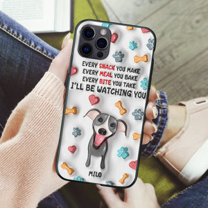 Personalized Gifts For Dog Lovers Phone Case, Cute Waiting Dog Puffy Effect 02qhpu080724-Homacus