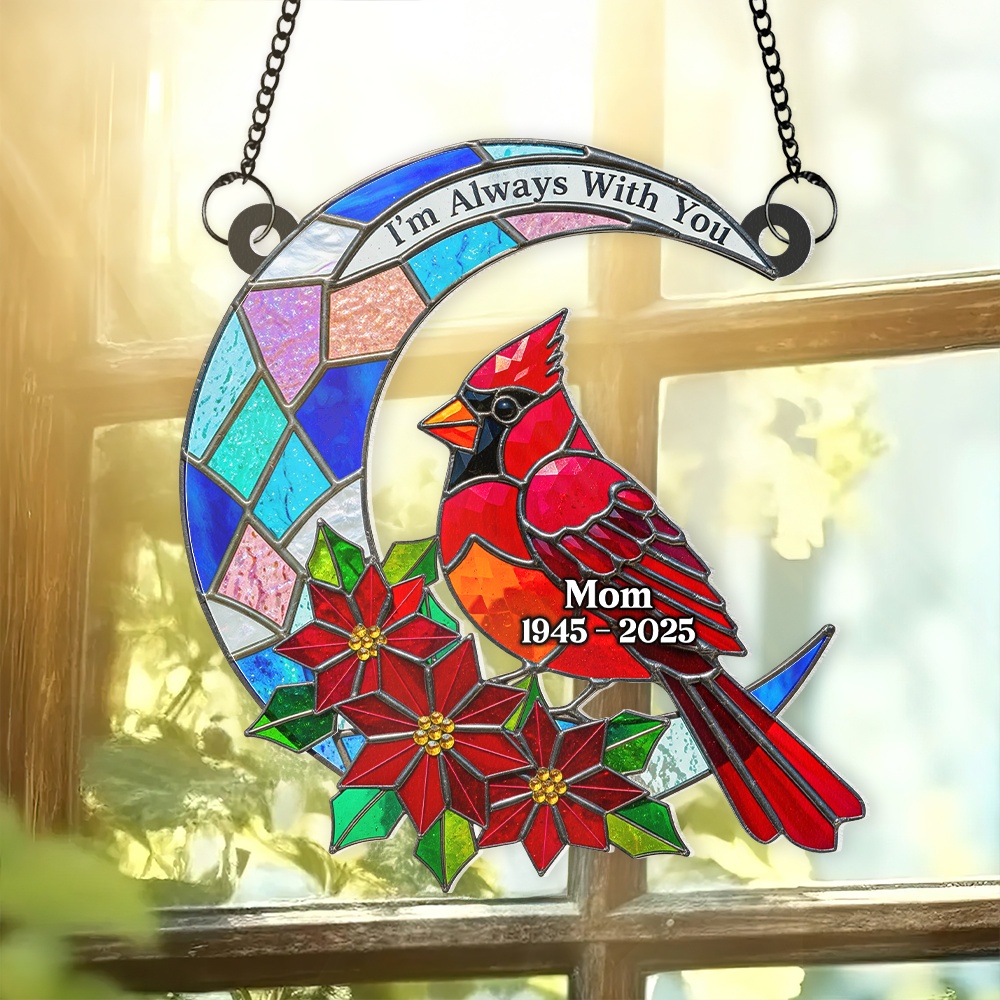 Cardinal Bird Acrylic Window Suncatcher Ornament - Personalized Remembrance Gifts 03napu120625-Homacus