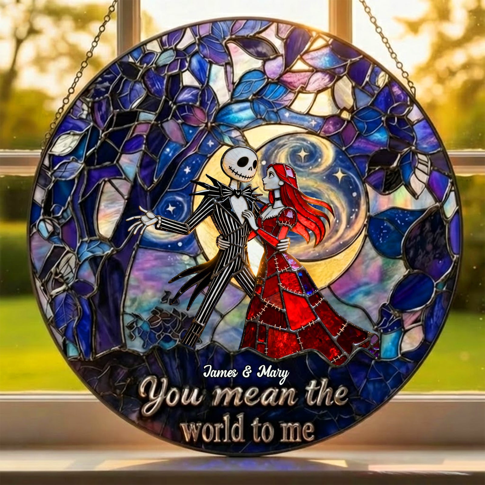 Romantic Couple Stained Glass - Personalized Gifts For Couple 03TOTN080126-Homacus
