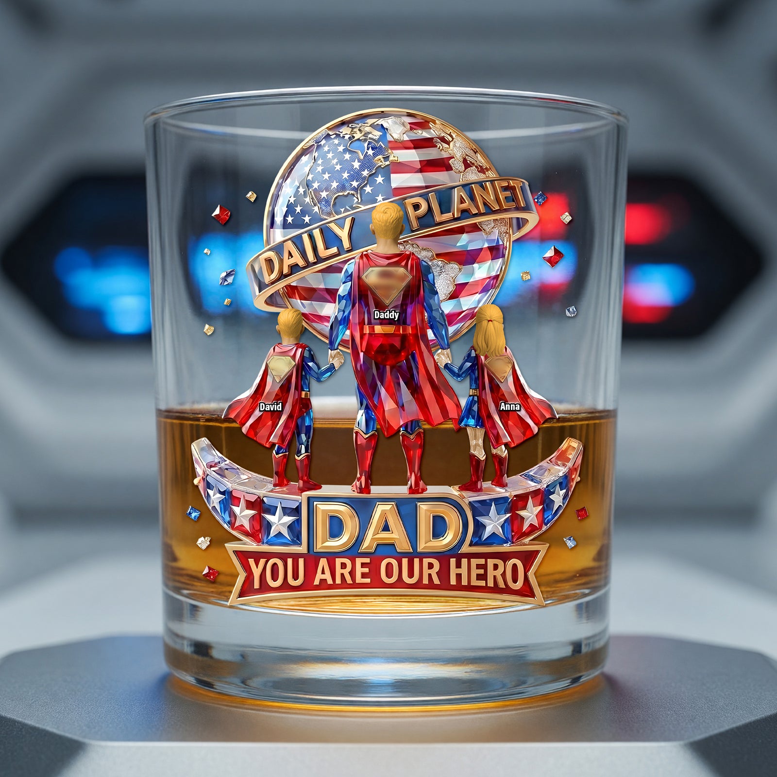 Fearless Guardian Dad and Kids Drinking Glass - Personalized Gifts For Dads 05tyqn250526-Homacus