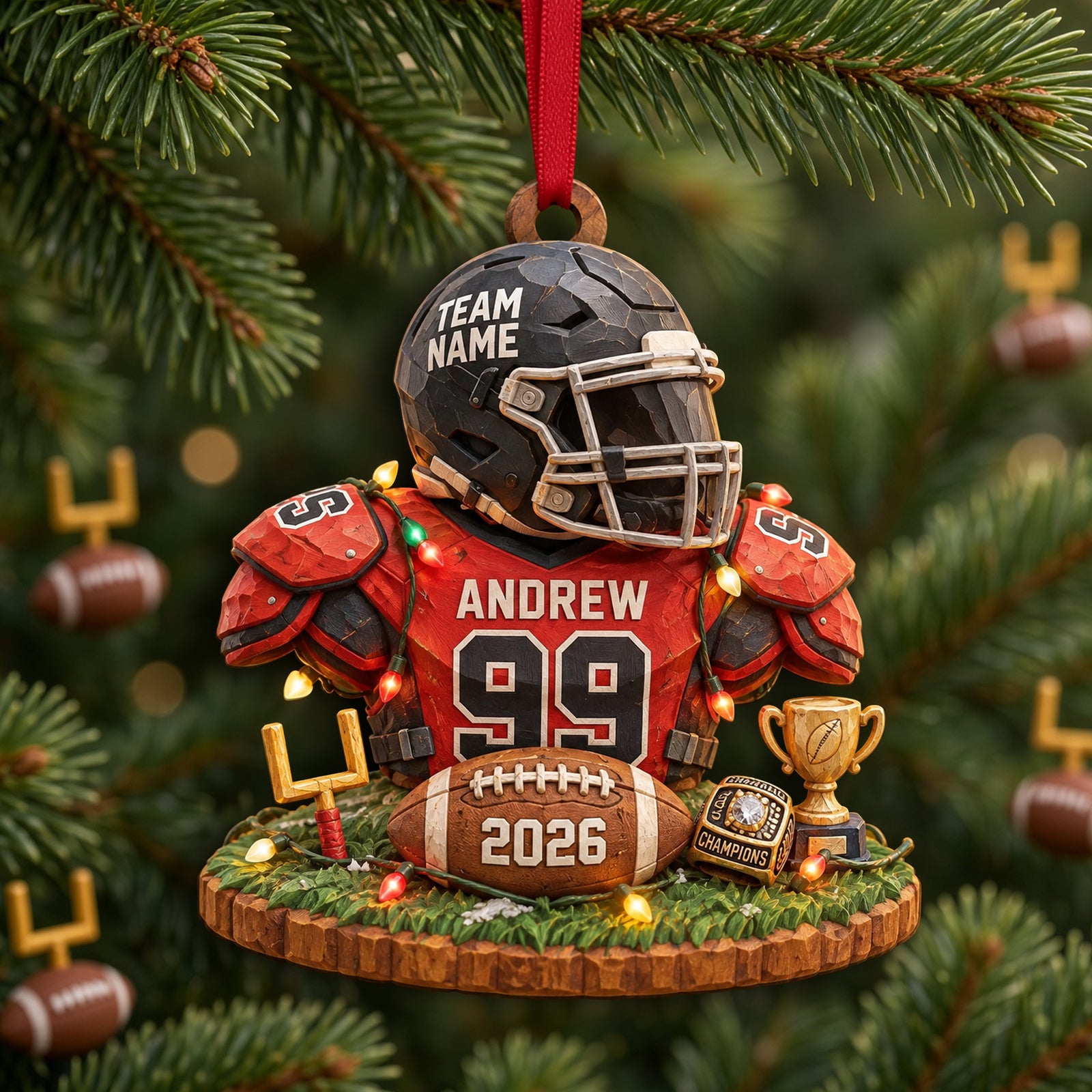 Bulk Up Sport Wood Effect Ornament, Personalized Gifts 03QHLU141026-Homacus