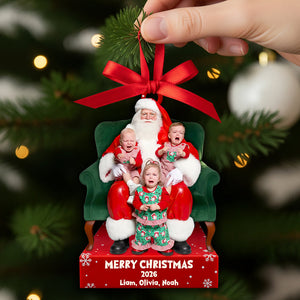 Crying on Santa’s Lap Ornament Custom Photo Christmas Gifts 02DTDT130925-Homacus