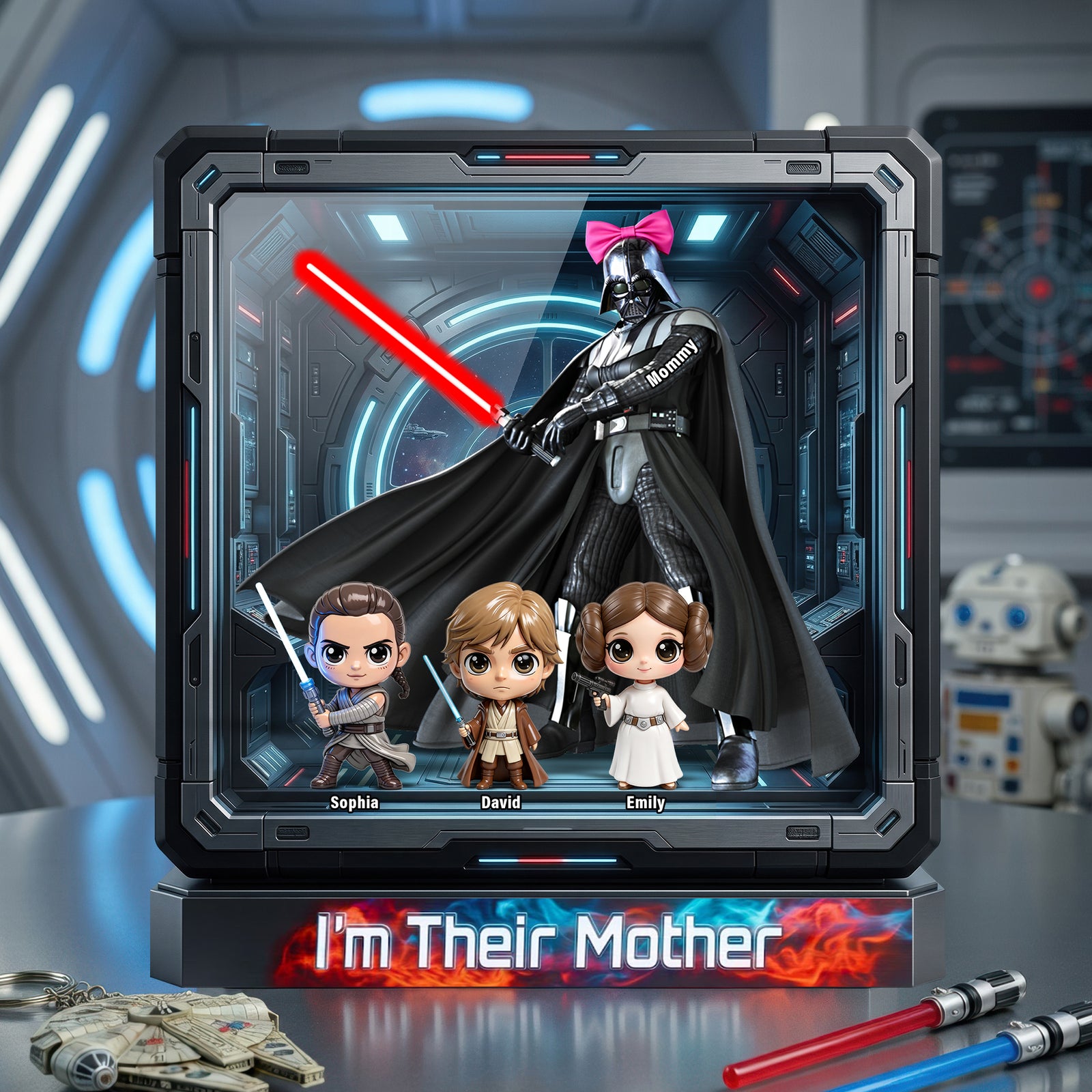 Cosmic Mom And Kids Acrylic Plaque - Personalized Gifts For Mom 04huqn310326-Homacus