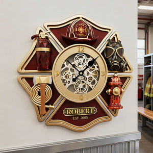 Firefighter Acrylic Hanging Wall Clock - Personalized Gifts For Firefighters 04kita311225-Homacus