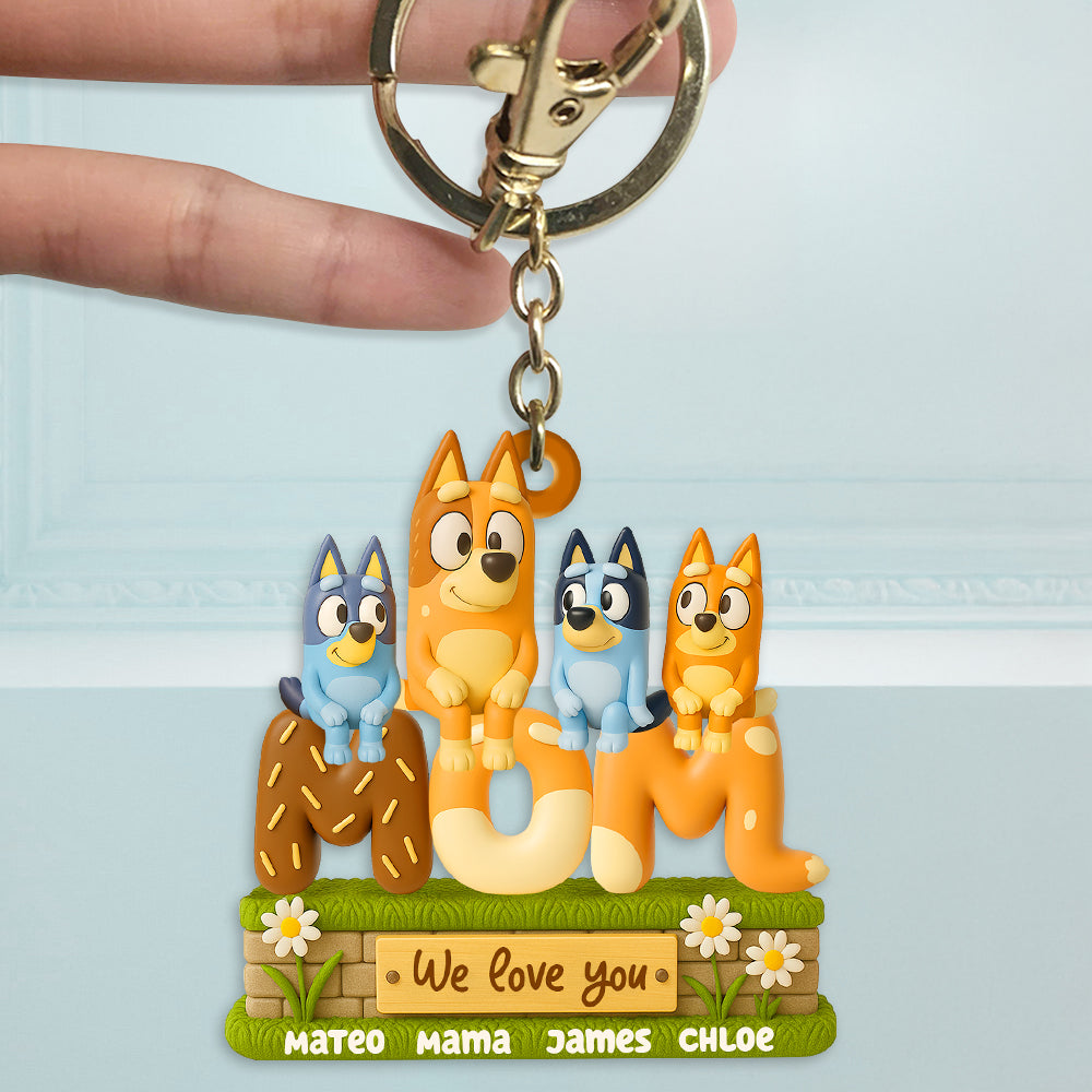 Dog Mom Keychain Personalized Gifts For Mom 02OHDT190425-Homacus