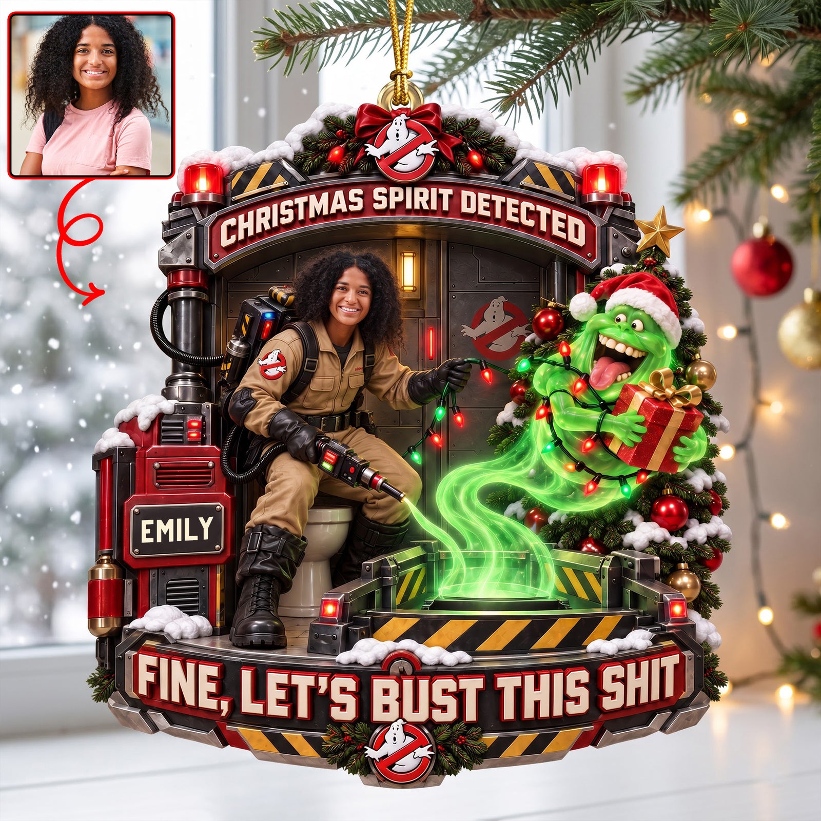 Custom Photo Spirit Detector Christmas Ornament - Personalized Gifts For Christmas 01haqn120926-Homacus