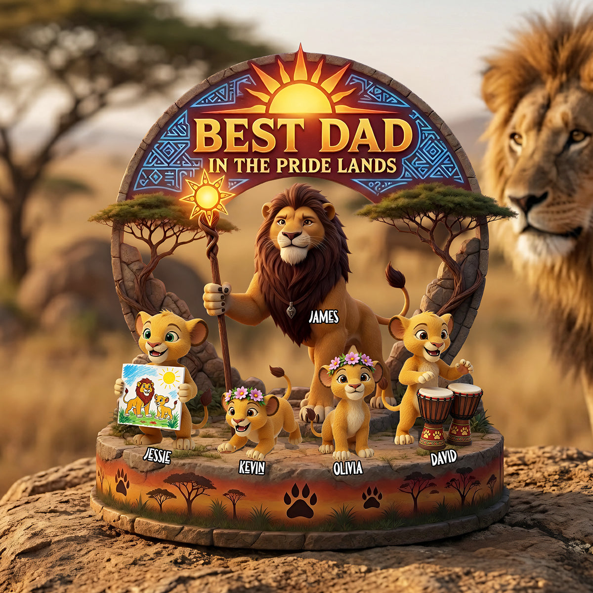 King of Our Wild Family Acrylic Plaque - Personalized Gifts For Dad 02TYTA140526-Homacus