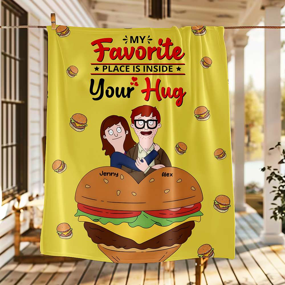 Personalized Gifts For Couple Blanket Cartoon Couple 02TOMH120225HG-Homacus