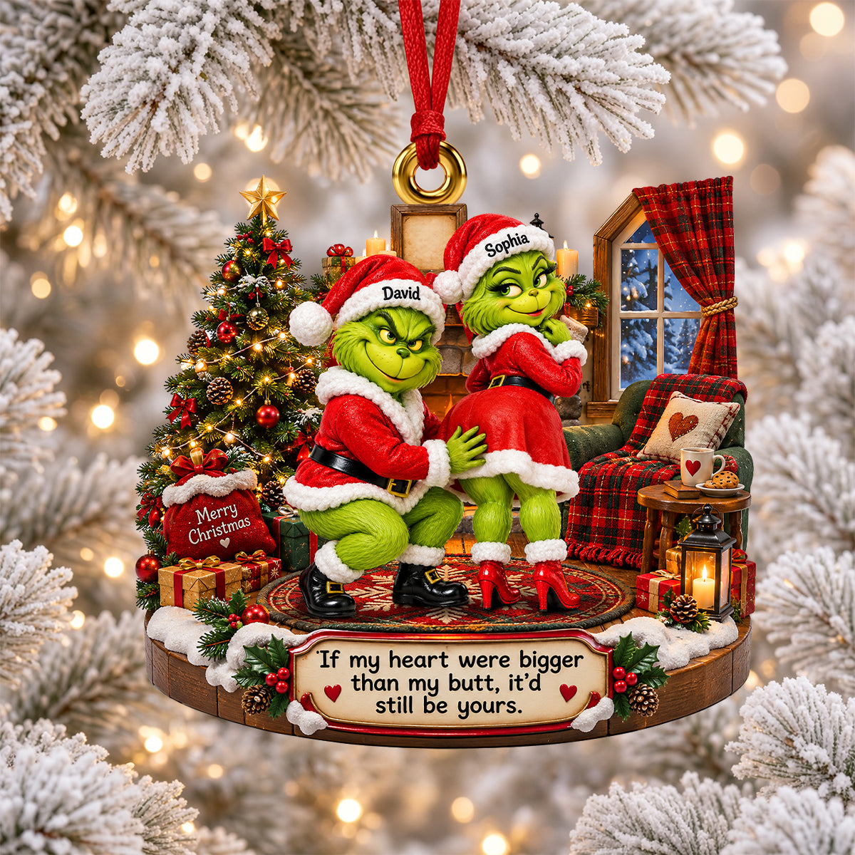 Grouchy Mischief Couples Acrylic Ornament - Personalized Christmas Gifts For Couples 04nadh160926-Homacus
