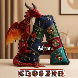 Mythical Initial Pillow Personalized Gifts 02PGMG051225-Homacus